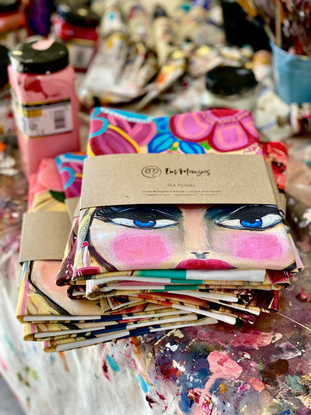 Tea Towel Packs - Bohemian Bloom Tea Towel by Australian artist Em Menzies