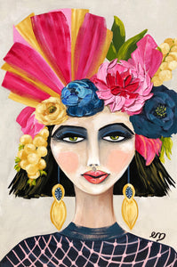 Django Diva exudes sophistication and wisdom. This is a print of an original artwork by Em Menziesl artwork