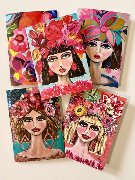 The Winter Girls Greeting Cards Pack of 5